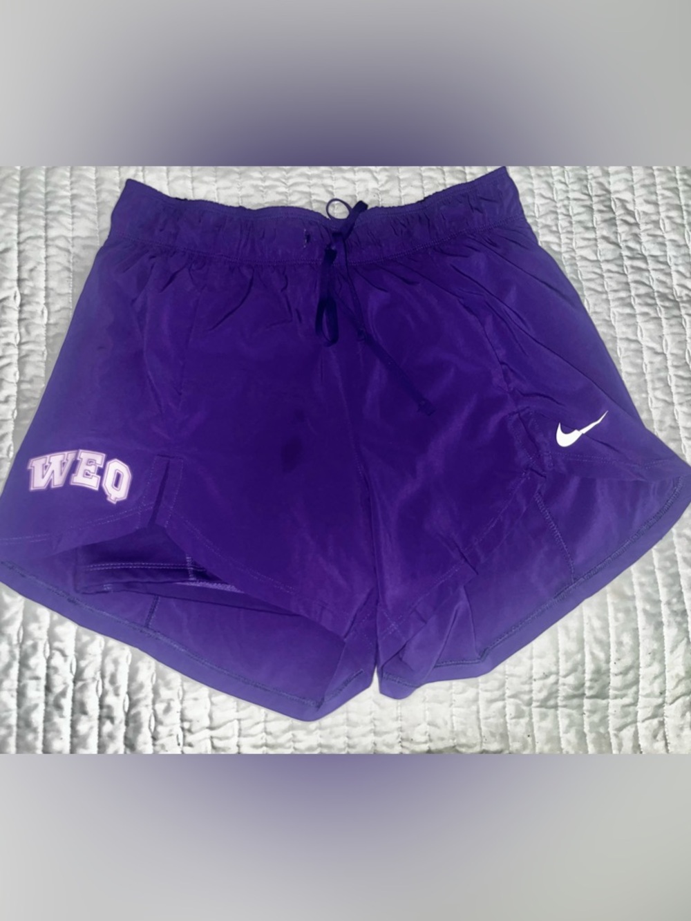 Nike Women's Purple Athletic Running Shorts with Drawstring